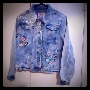 Girls Justice Bonjour Jean Jacket w/ Floral Print